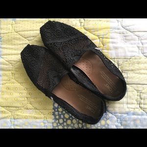 Black crochet TOMS